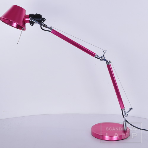 Pink Michele De Lucchi series lamp Artemide Tolomeo T2 Table Lamp